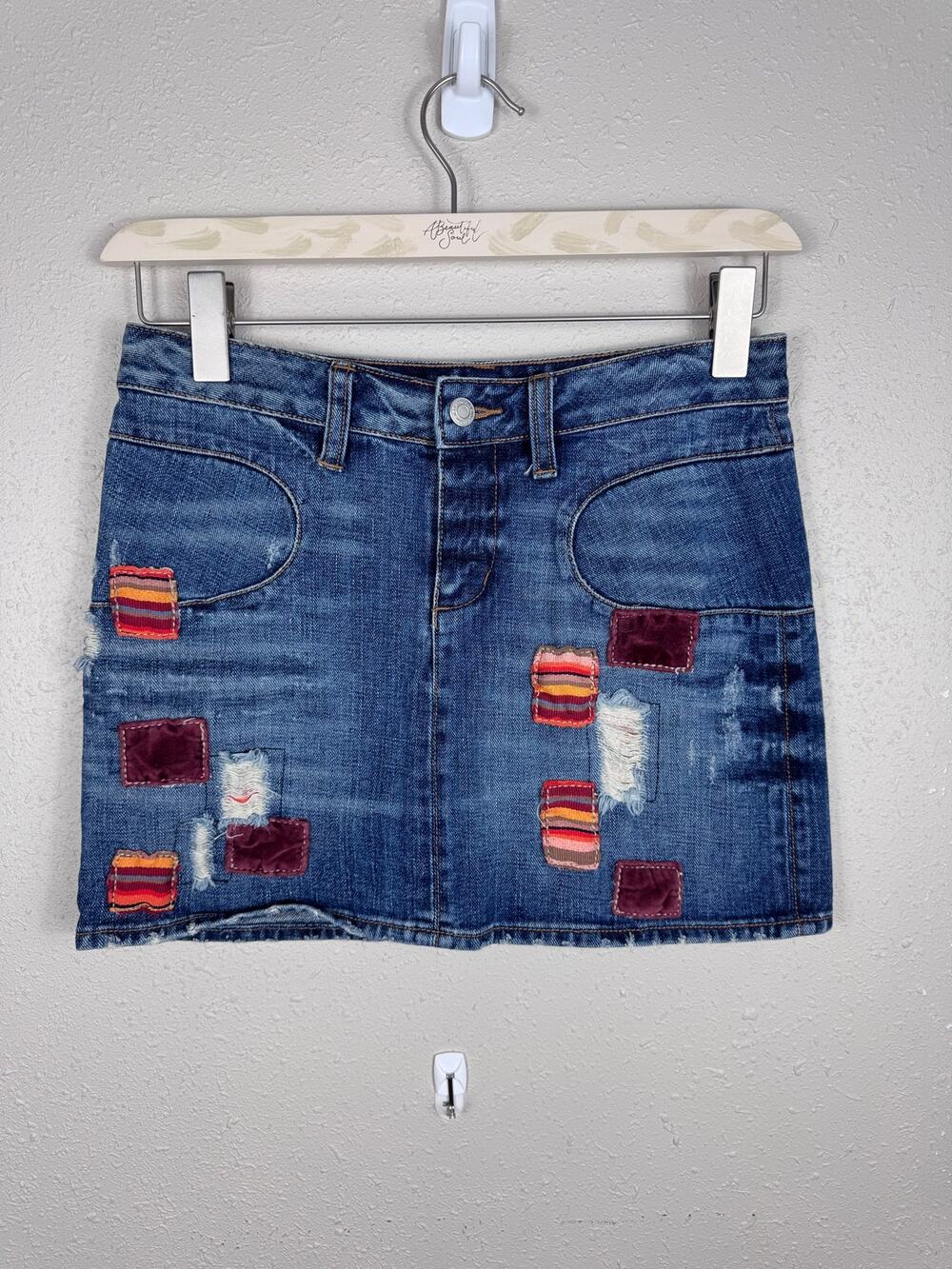 Vintage London Jeans Y2K Denim Skirt Womens Size 2 100% Cotton